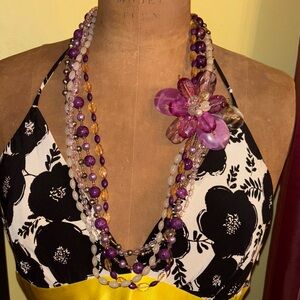 Vibrant Multicolor Beaded Necklace with Floral Design